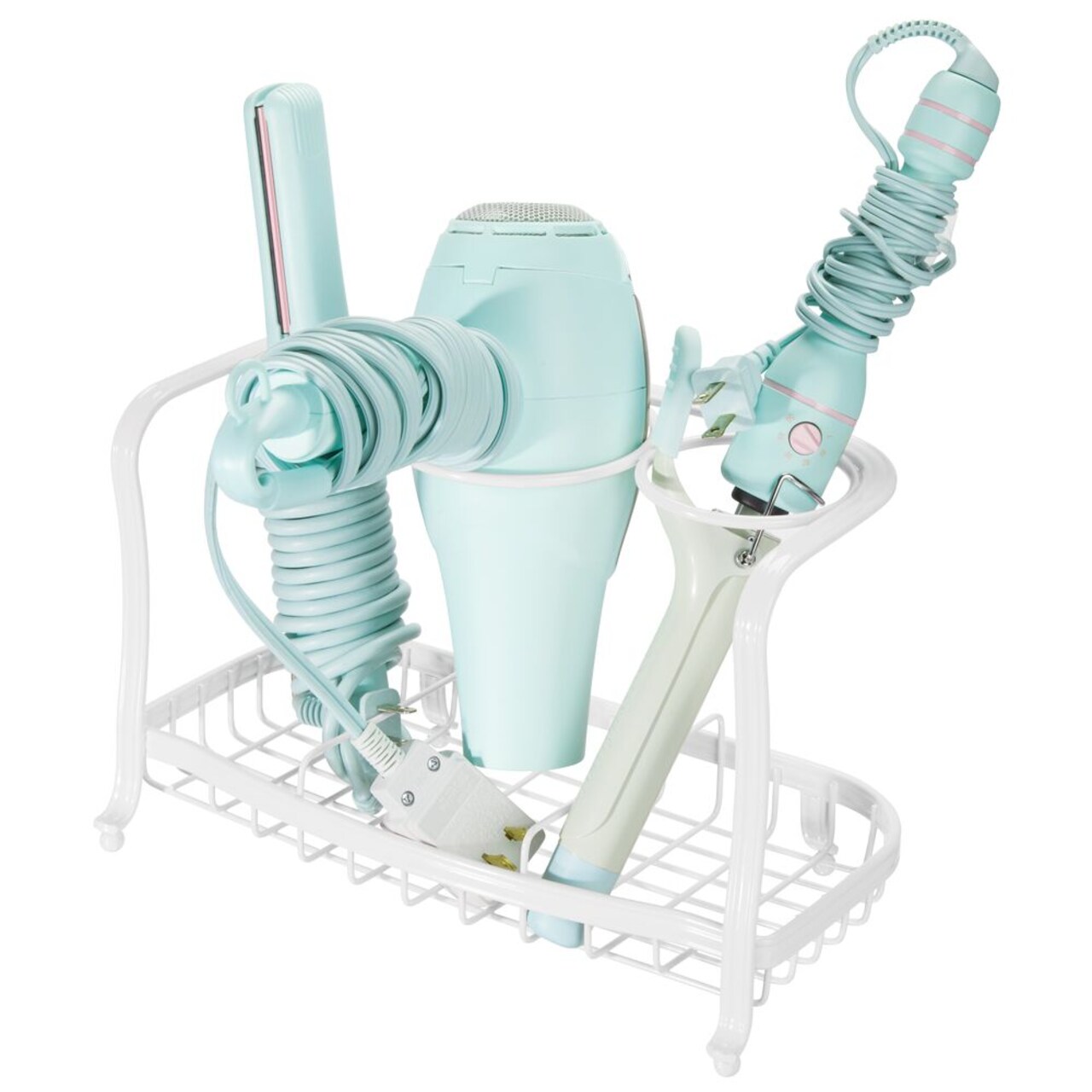 mDesign Bath Countertop Hair Care Styling Tool Organizer Holder